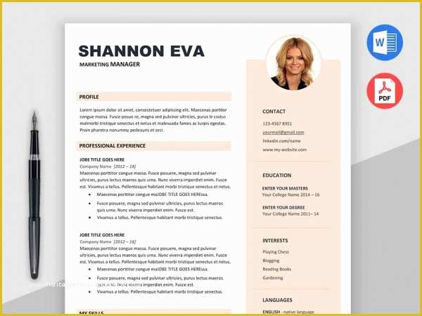 Free Creative Resume Templates Pdf Of [2018] Free Resume Templates Ms Word Pdf Download In 1 Minute