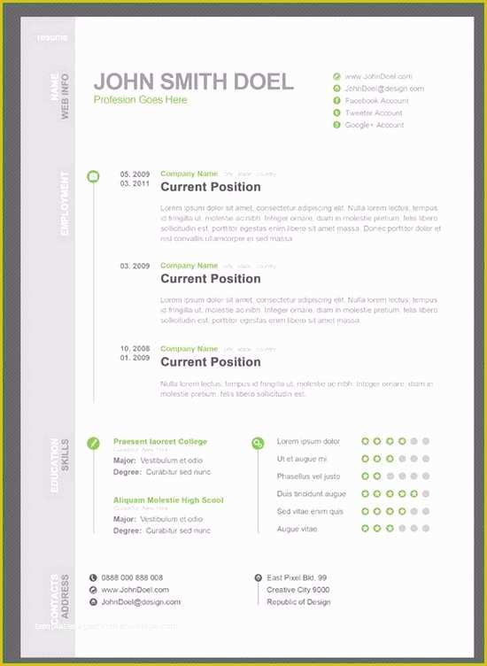 Free Creative Resume Templates Pdf Of Cv Template Pdf Most Wanted Models Download 35 Free