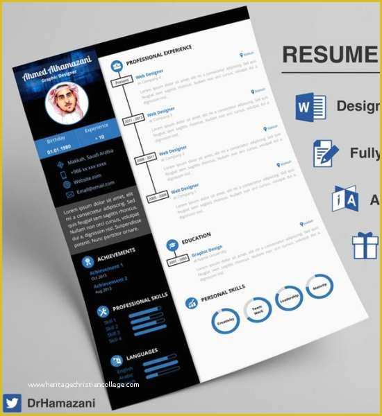 Free Creative Resume Templates Word Of 12 Professional Resume Templates In Word format Xdesigns