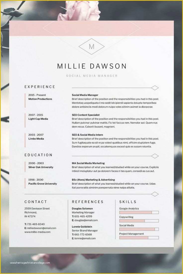 Free Creative Resume Templates Word Of 25 Best Creative Cv Template Ideas On Pinterest