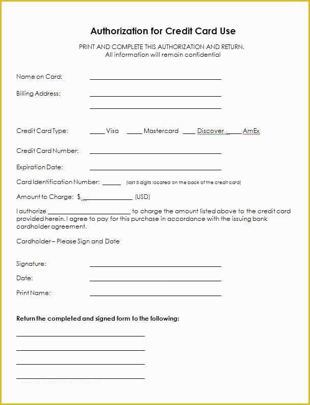 Free Credit Card Authorization form Template Word Of 5 Credit Card Authorization form Templates formats