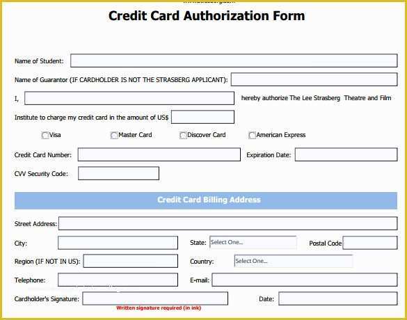 Free Credit Card Authorization form Template Word Of 7 Credit Card Authorization forms to Download