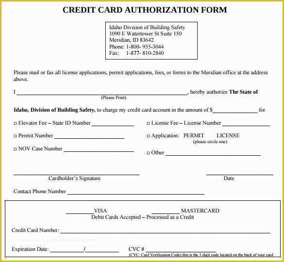 Free Credit Card Authorization form Template Word Of 7 Credit Card Authorization forms to Download
