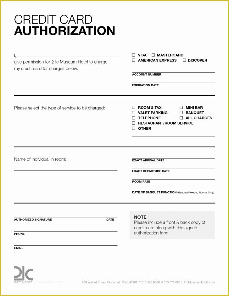 Free Credit Card Authorization form Template Word Of Card Credit Card Authorization form