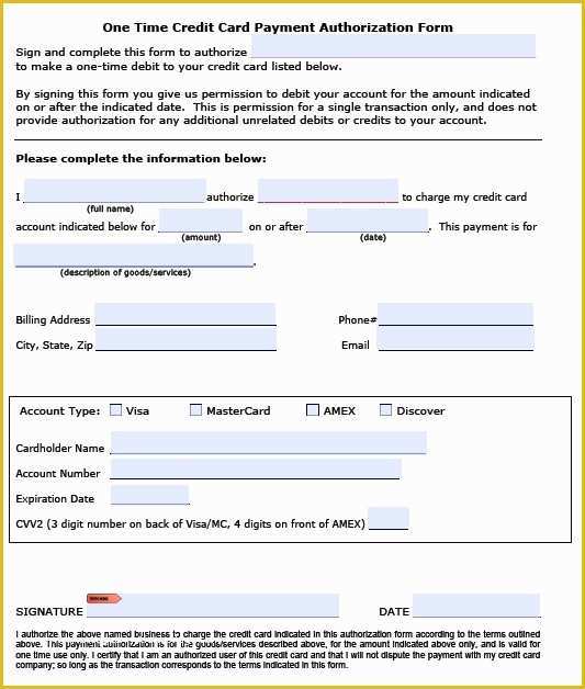 Free Credit Card Authorization form Template Word Of Credit Card Authorization form Template