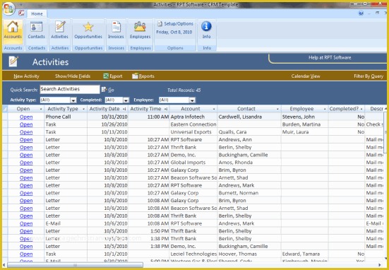 Free Crm Excel Template Of Access Template Screenshots