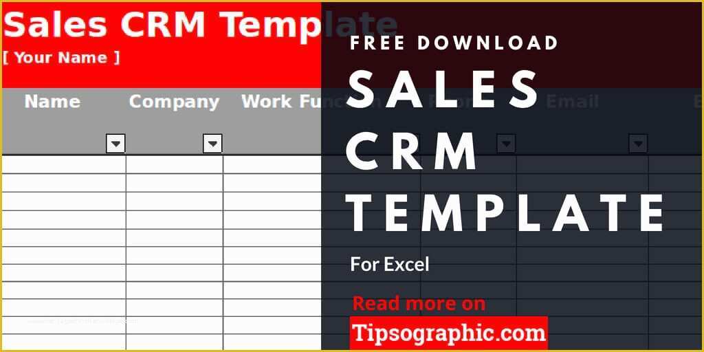 Free Crm Excel Template Of Sales Crm Template for Excel Free Download