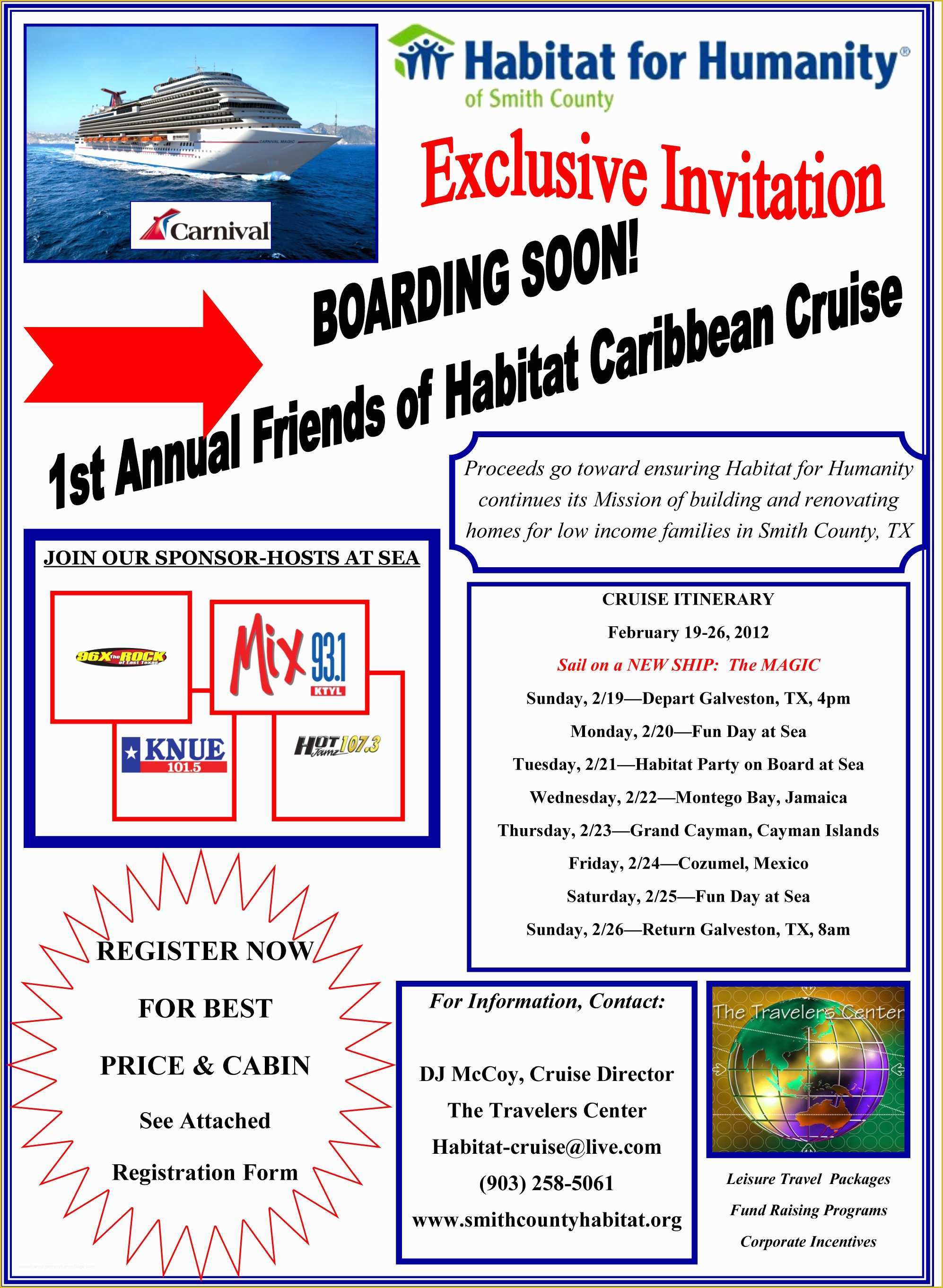 Free Cruise Ship Flyer Template Of 1st Friends Habitat Caribbean Cruise