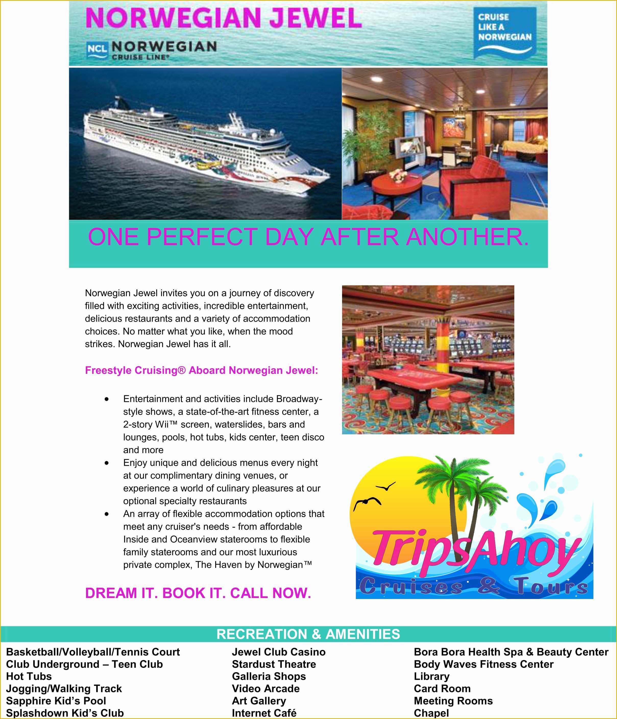 cruise brochure examples