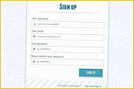 Free Css Templates for Registration form Of Css Signup Registration form