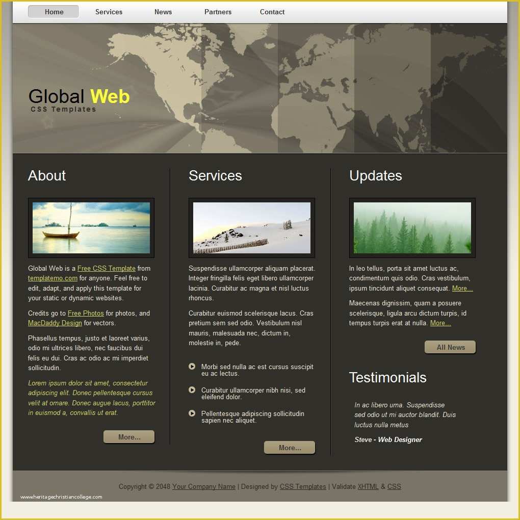 Free Css Web Templates Of Website Templates HTML Heritagechristiancollege
