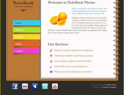 Free Css Web Templates Of Notebook Free HTML Css Templates