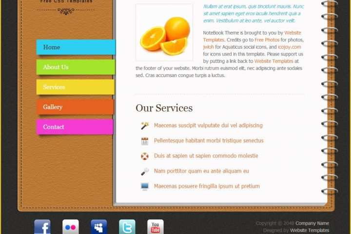 Free Css Web Templates Of Notebook Free HTML Css Templates