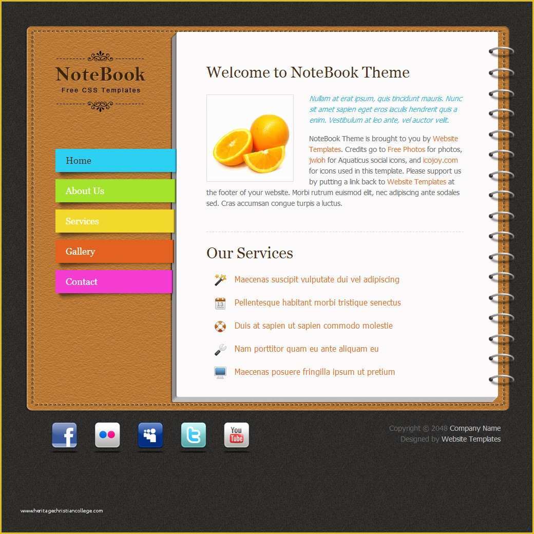Free Css Web Templates Of Notebook Free HTML Css Templates