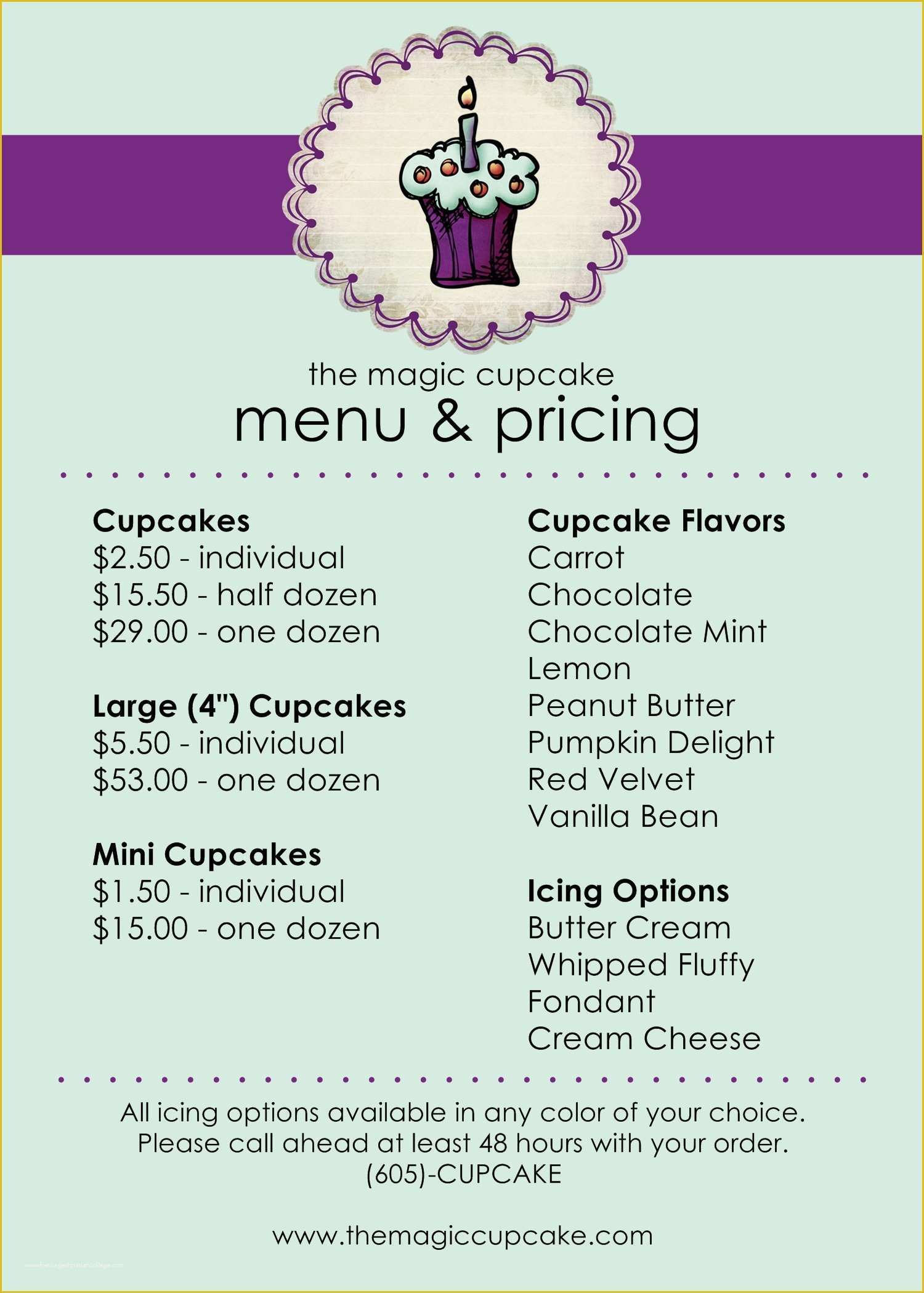 Free Cupcake Menu Template Of 1500px