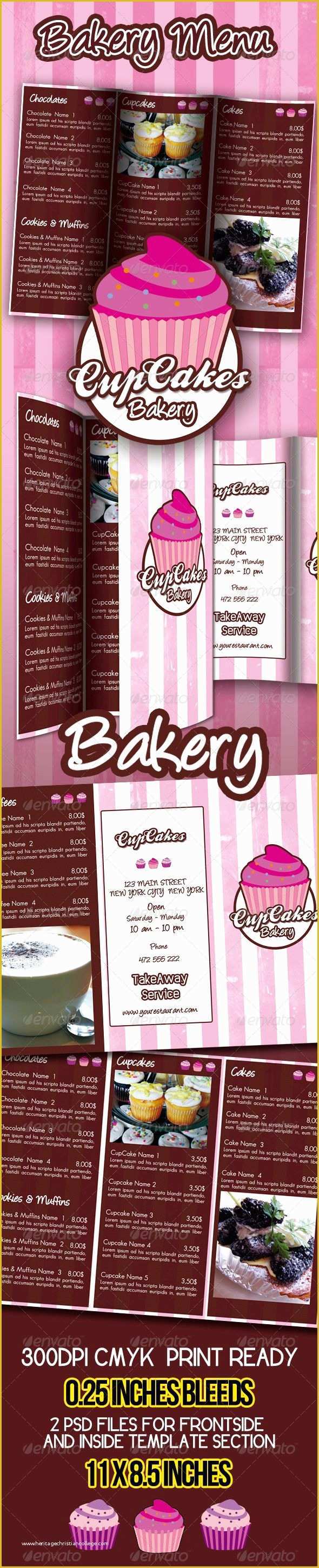 Free Cupcake Menu Template Of 25 Best Ideas About Bakery Menu On Pinterest