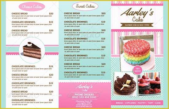 Free Cupcake Menu Template Of 30 Bakery Menu Templates Psd Pdf Eps Indesign