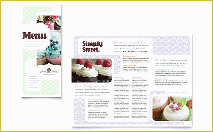 Free Cupcake Menu Template Of Bakery &amp; Cupcake Shop Menu Template Design