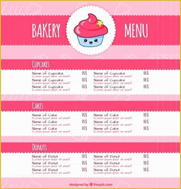 Free Cupcake Menu Template Of Bakery Menu Template 25 Free & Premium Download