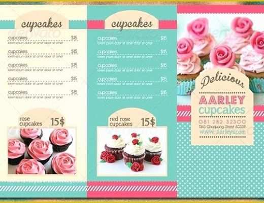 Free Cupcake Menu Template Of Cupcake Brochure Templates Free Free Cupcake Menu