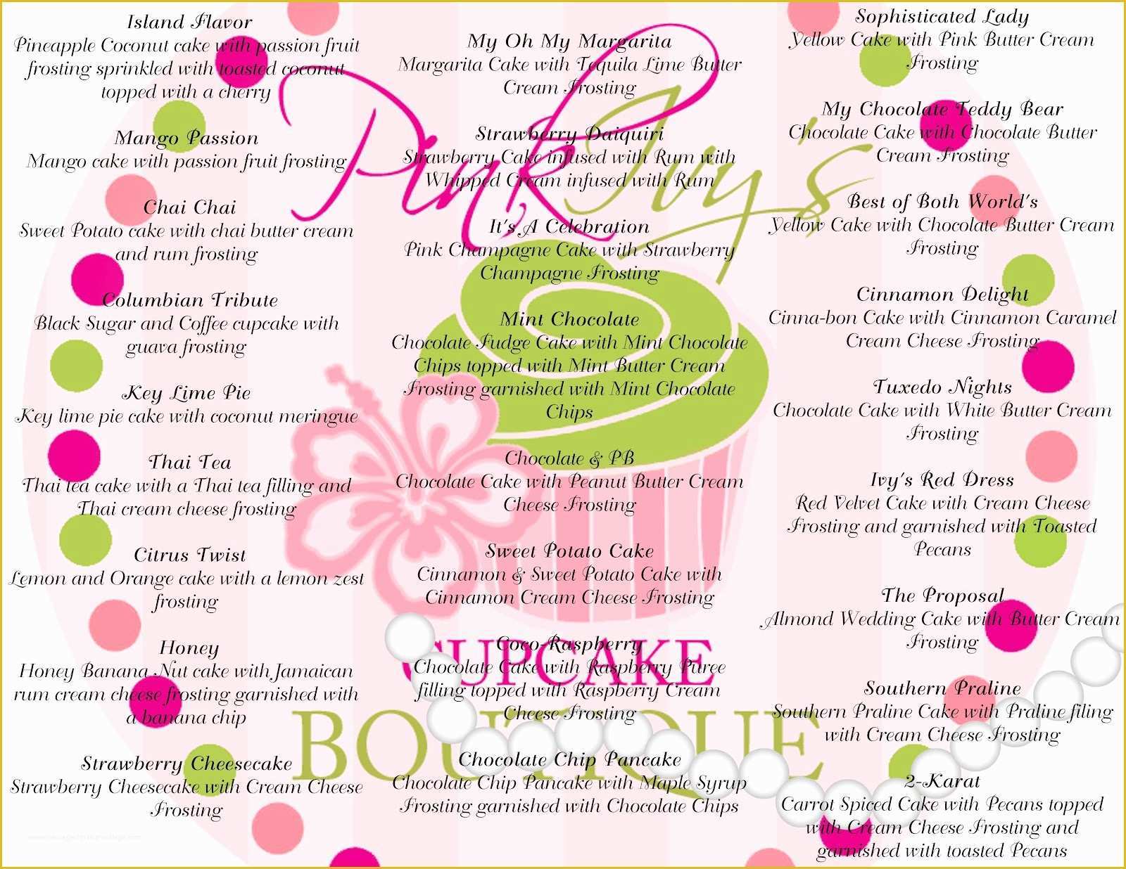 Free Cupcake Menu Template Of Cupcake Menu Template Cake Ideas and Designs