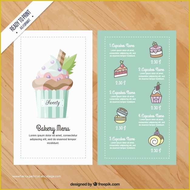 Free Cupcake Menu Template Of Cupcake Menu Template Vector