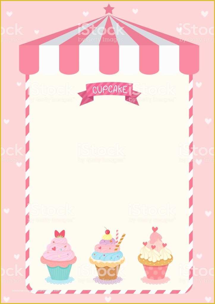 Free Cupcake Menu Template Of Cute Cupcake Menu Template Pink Cafe Background Stock