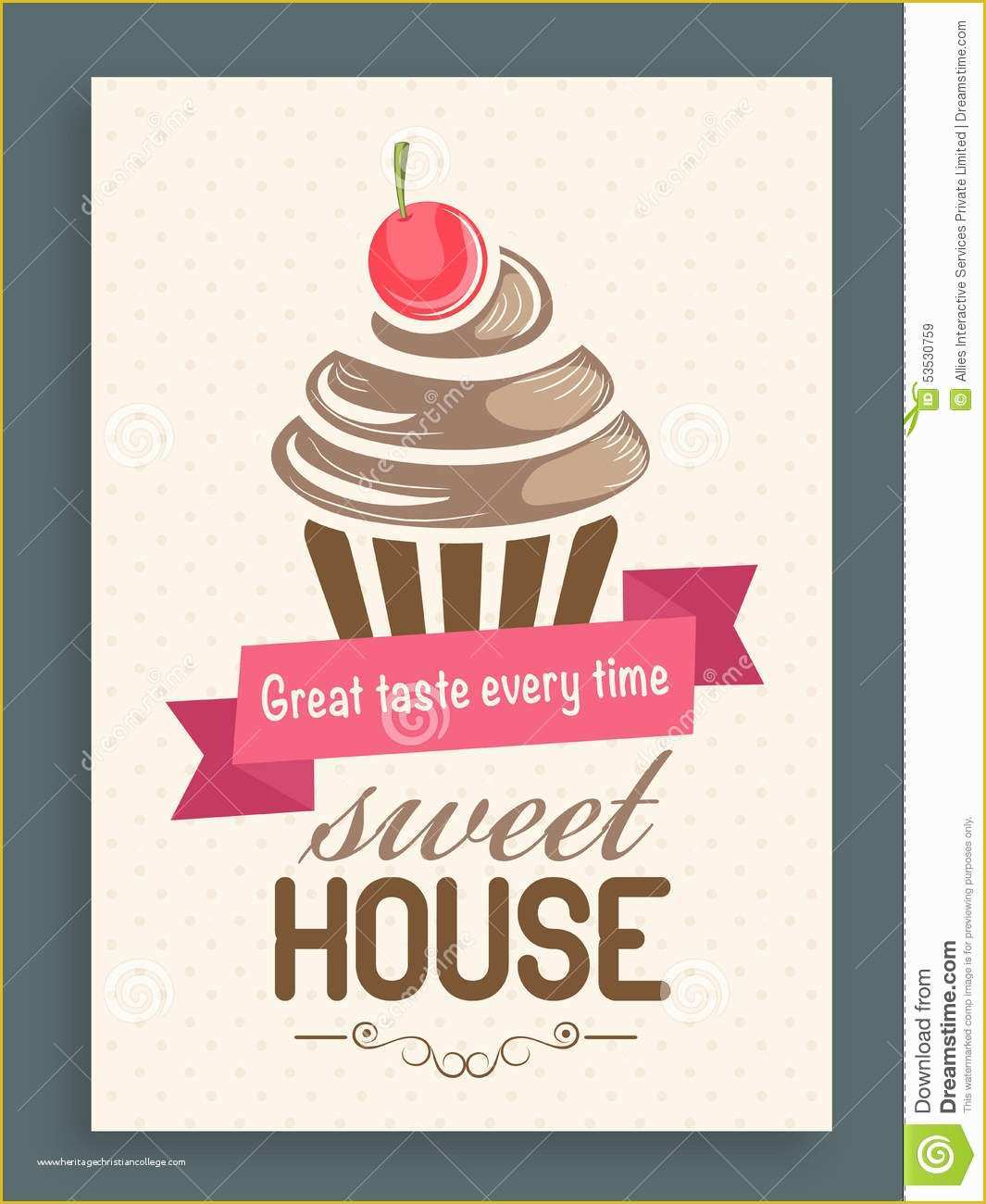 Free Cupcake Menu Template Of Menu Card Template Brochure for Sweet House Stock