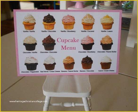 Free Cupcake Menu Template Of Printable Cupcake Template 25 Eps Word Documents