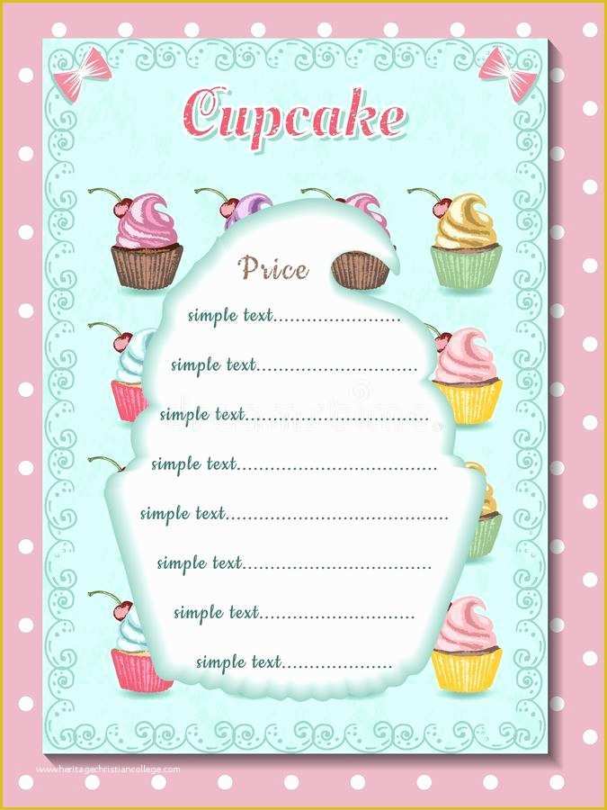Free Cupcake Menu Template Of Template Price List for Cupcake Design Desert Menu