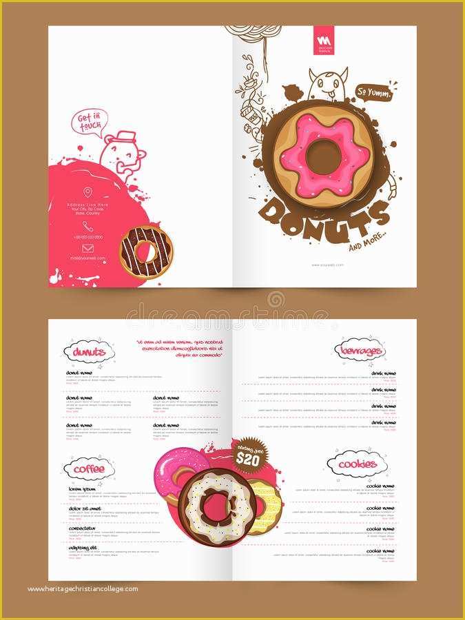 Free Cupcake Menu Template Of Two Page Brochure Template Flyer for Bakery Stock