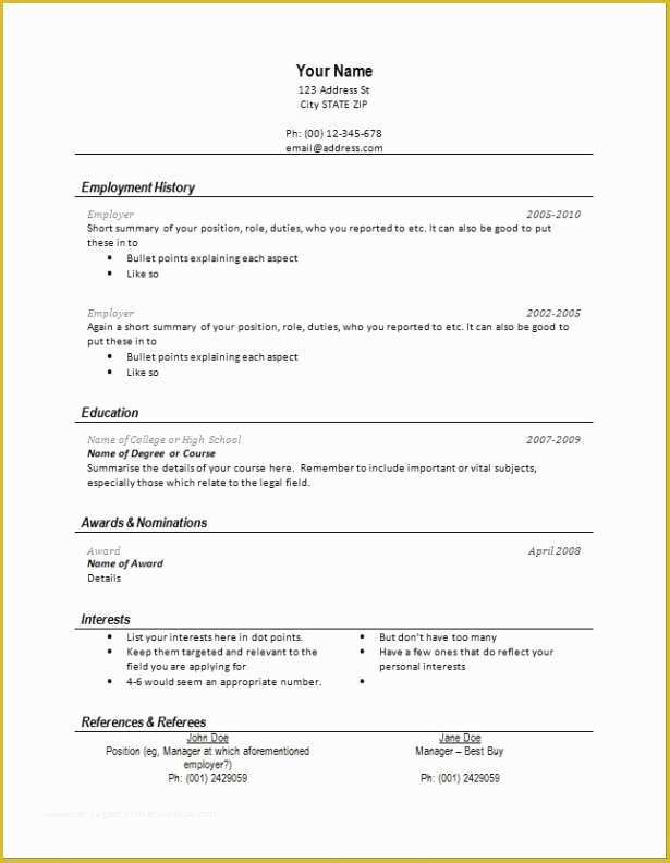 Free Current Resume Templates Of Current Resume Samples