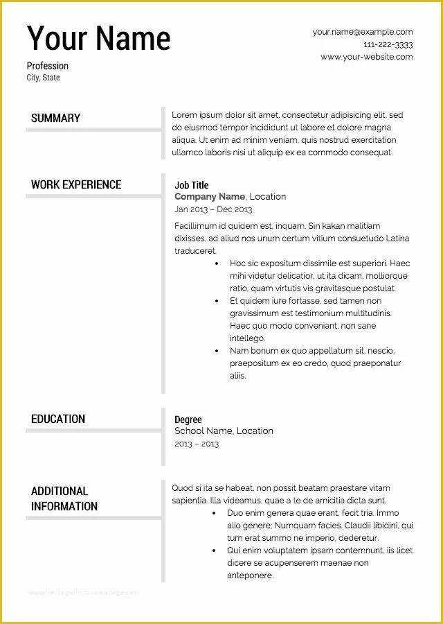 Free Current Resume Templates Of Free Resume Templates