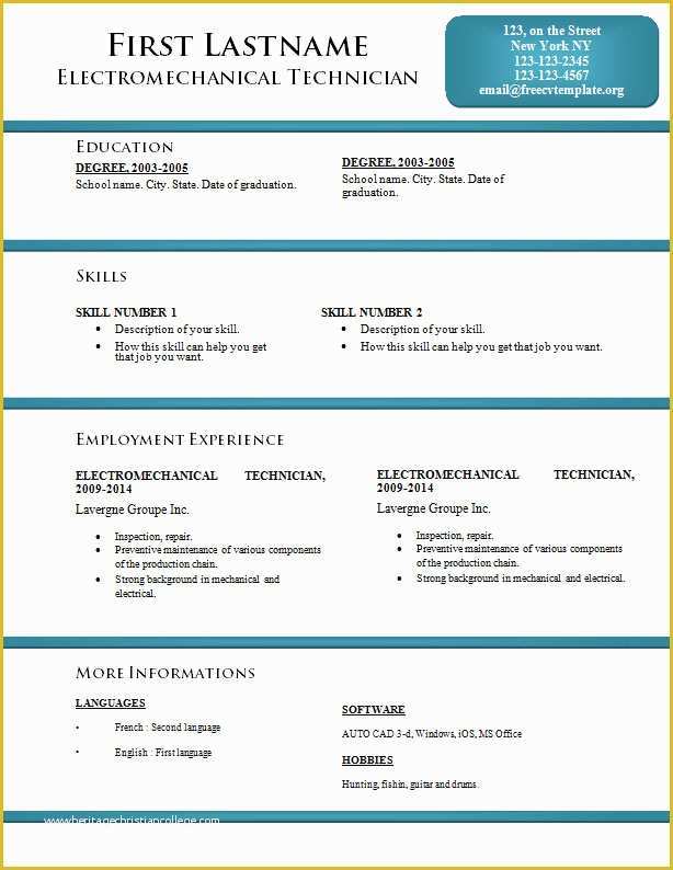 Free Current Resume Templates Of Latest Cv format Free English Cv