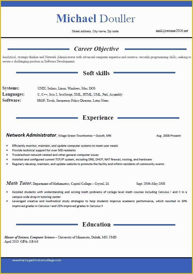Free Current Resume Templates Of Resume format 2016 12 Free to Word Templates