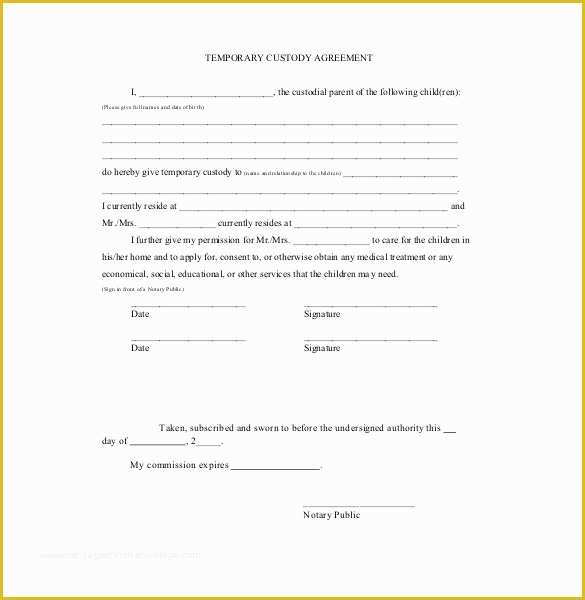Free Custody Agreement Template Of Custody Agreement Template – 10 Free Word Pdf Document