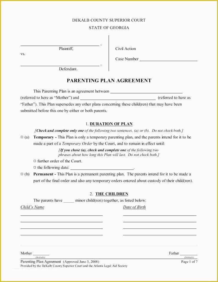 free-custody-agreement-template-of-joint-custody-agreement-letter-good-sample-parenting-plan