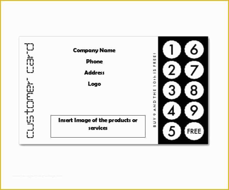 Free Customer Loyalty Punch Cards Templates Of 30 Printable Punch Reward Card Templates [ Free]