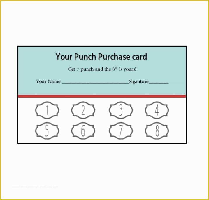 Free Customer Loyalty Punch Cards Templates Of 30 Printable Punch Reward Card Templates [ Free]