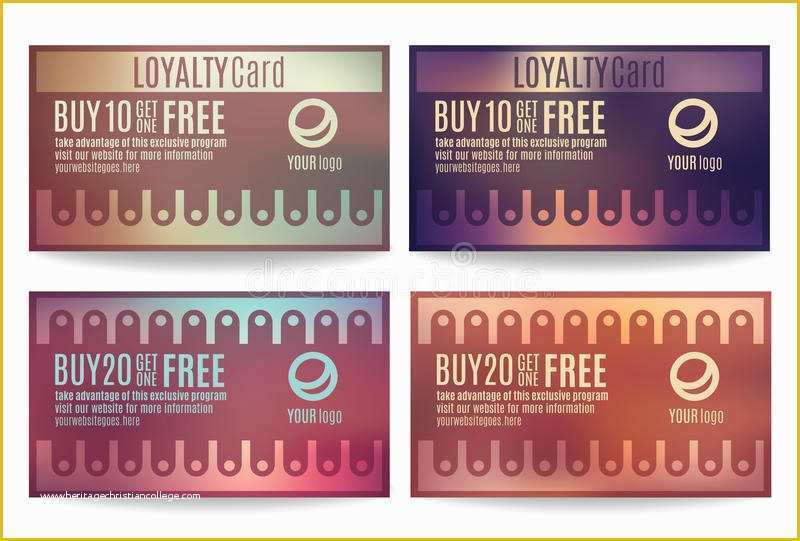 Free Customer Loyalty Punch Cards Templates Of Customer Loyalty Card Templates Stock Vector