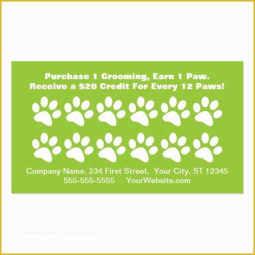 Free Customer Loyalty Punch Cards Templates Of Dog Grooming Customer Reward Card Loyalty Card Business