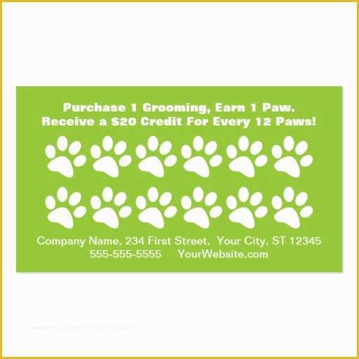 Free Customer Loyalty Punch Cards Templates Of Dog Grooming Customer Reward Card Loyalty Card Business