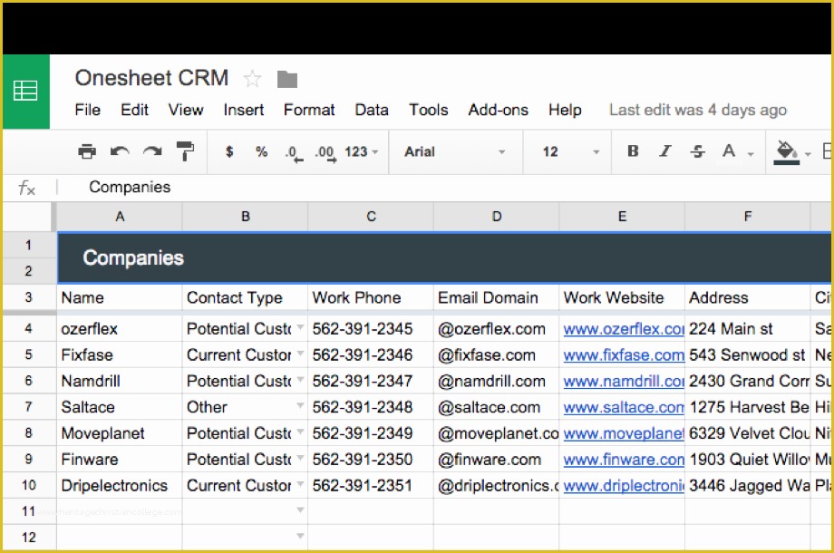 Free Customer Relationship Management Excel Template Of Spreadsheet Crm