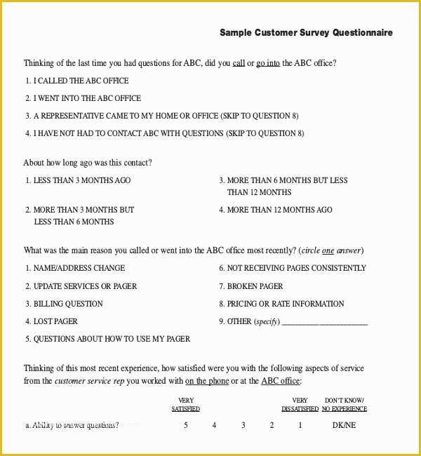 Free Customer Survey Template Of 14 Customer Survey Templates – Doc Pdf