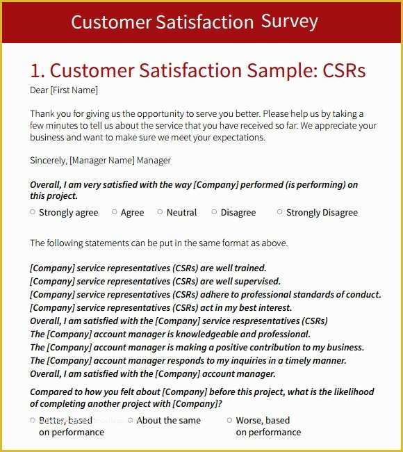 Free Customer Survey Template Of 6 Sample Customer Survey Templates to Download