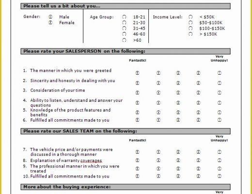 Free Customer Survey Template Of Car Dealership Customer Satisfaction Survey · Remark software