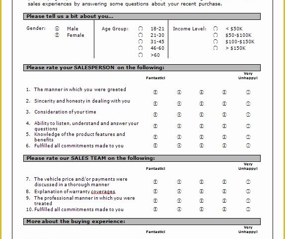 Free Customer Survey Template Of Car Dealership Customer Satisfaction Survey · Remark software