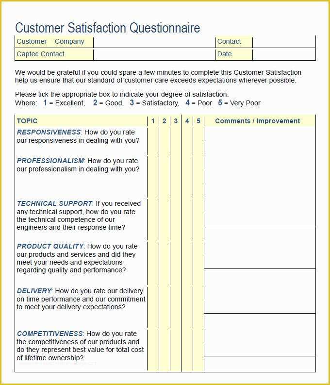 Free Customer Survey Template Of Customer Satisfaction Survey Template 11 Free Pdf Word