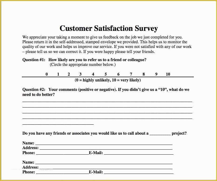 Free Customer Survey Template Of Customer Satisfaction Survey Template Construction