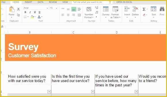 Free Customer Survey Template Of Customer Satisfaction Survey Template for Excel